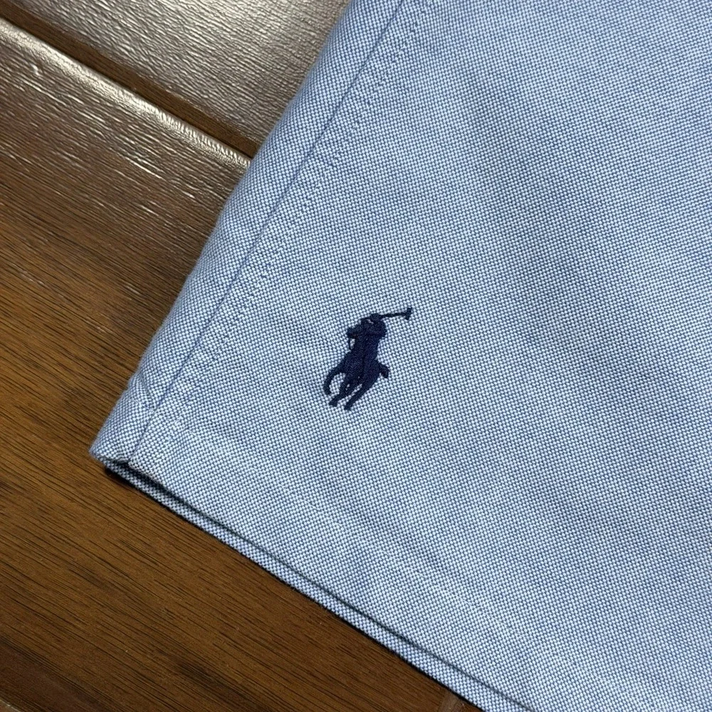 Polo Ralph Lauren Men's Size XLT Blue‎ Oxford Camp Button Up Shirt S/S